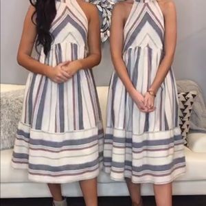 NWT blue, red and cream sized medium dress